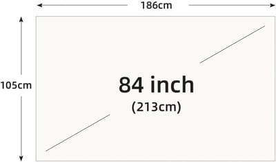 Projectiescherm Wit raster - Anti-licht scherm - Thuisbioscoop ervaring - 160 graden kijkhoek - 84 inch - Wit