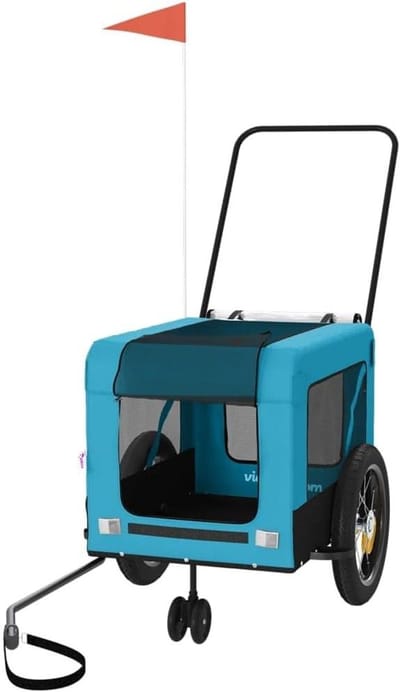 Honden Fietskar - Hondenkar Buggy - Comfortabel Reizen - Waterdicht Oxford Doek - 135 x 68.5 cm - Blauw