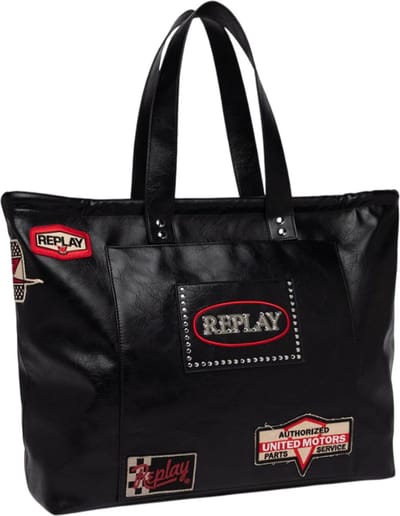 REPLAY Schoudertas Shopper Black Zwart