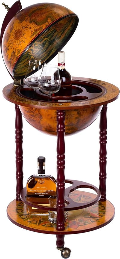 White-Label® Globebar - Wereldbol bar - Whiskey Set - Bijzettafel - Authentiek