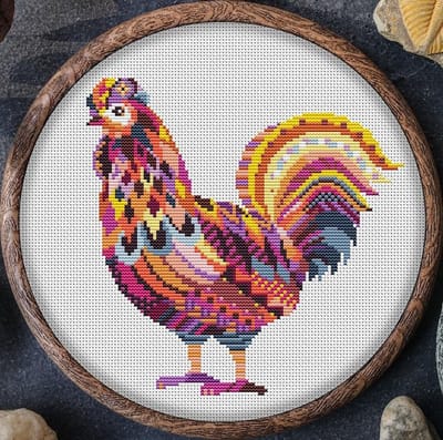 Borduurpakket MANDALA HEN