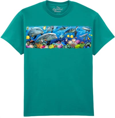 Dolfijnen Schildpad Vissen Undersea Panorama The Coloured House T-shirt M