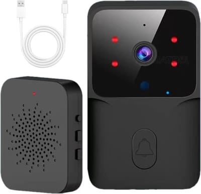 Videodeurbel met camera - Slimme deurbel - Veiligheid thuis - Directe smartphone meldingen - 40 x 90 mm - Zwart