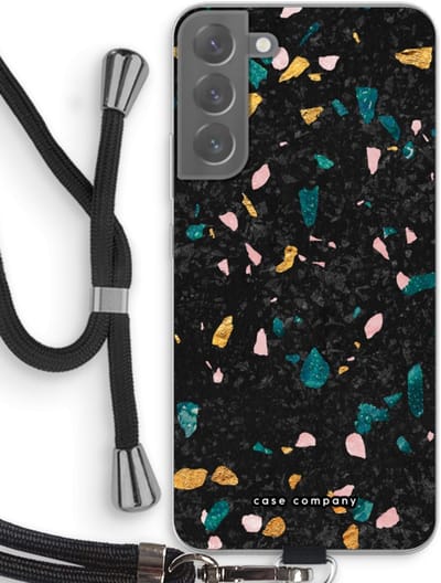 Case Company® - Hoesje met koord geschikt voor Samsung Galaxy S22 Plus hoesje met Koord - Terrazzo N°10 - Telefoonhoesje met Zwart Koord - Bescherming aan alle Kanten en Over de Schermrand