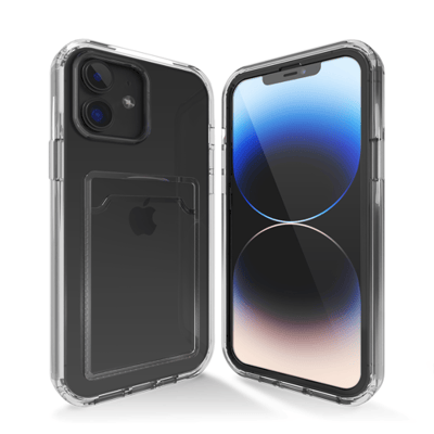 Transparant hoesje geschikt voor iPhone 11 - Hoesje met pashouder hoesje bumper - Doorzichtig case hoesje met shockproof bumpers