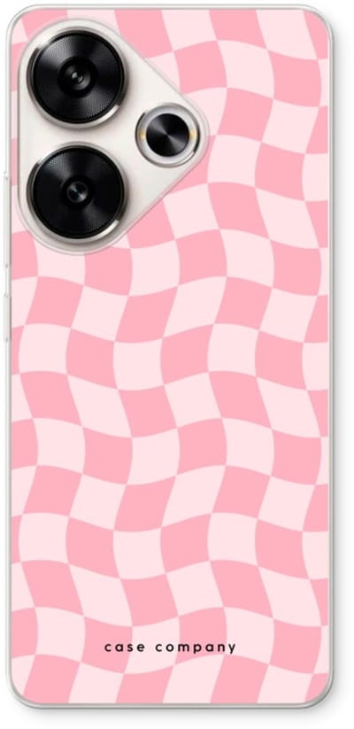 Case Company® - Hoesje geschikt voor Xiaomi Poco F6 hoesje - Grid Roos - Soft Cover Telefoonhoesje - Bescherming aan alle Kanten en Schermrand