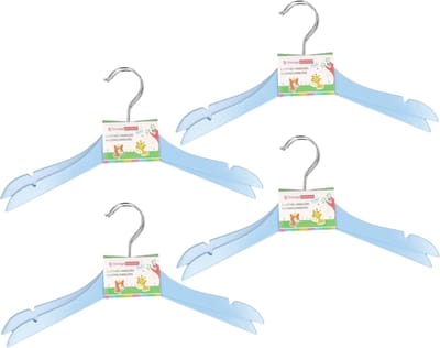 Stevige kledinghangers voor kinderen 20x stuks hout - Klerenhangers lichtblauw