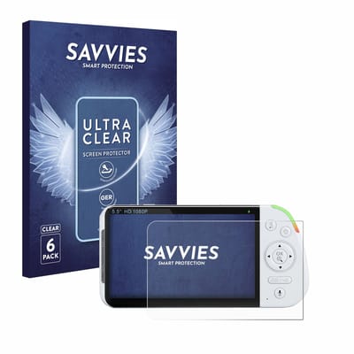 Savvies - Screenprotector voor Babysense MaxView-2CAM 5,5" - Folie Beschermfolie transparant 6 Stuks