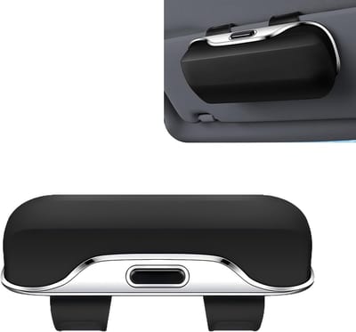 Brillenkoker - Autobrillenkoker - Brillenopbergdoos - Brillendoos - Zonnebrilhouder - Zonnebrillenkoker - Autobrilclip - Autozonnebrilhouder - Brilhouder - Zonnebrillen accessoires - voor de meeste auto's, SUV's en vrachtwagens - 18.5*6.5*8cm - zwart