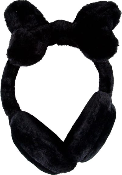CHPN - Oorwarmers met Strik - Hippe oorwarmers - Zwart - One size - Unisex - Fluffy oorwarmers - Cadeau