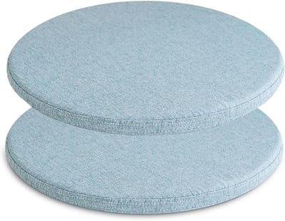 Ronde Stoelkussens - Zachte Zitkussens - Comfortabel Zitten - Set van Twee - 30x30cm - Lichtblauw