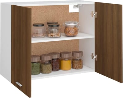 Wandkast Keuken - Opbergkast Bovenkast - Keuken Organiseren - Glad Oppervlak - 80x31x60cm - Eikenlook Bruin