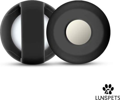Lunspets - Tag houder - Halsband hond en kat - Geschikt voor Airtag - Waterdicht - Sterk - Zwart