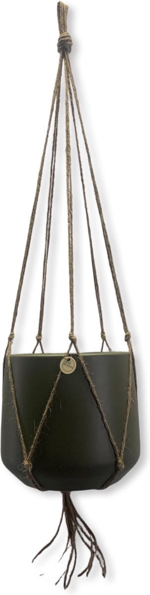 Minimalistische Plantenhanger - Jute - 80 cm lang - Geschikt voor Pot met Diameter t/m 20 cm - Handgemaakt in ons Macramé Atelier - Prijs per Stuk - Let op: Exclusief Pot - Inclusief Verzendkosten