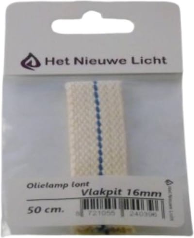 Het Nieuwe Licht ® - Platte olielamp lont - 16mm vlakpit - voor petroleum lamp