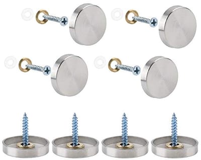 Dailygoods- Spiegelschroeven 20 Sets - Roestvrij Stalen Decoratieve Doppen - Duurzaam - Eenvoudig Aan Te Brengen - Elegante Uitstraling - Decoratieve Schroeven