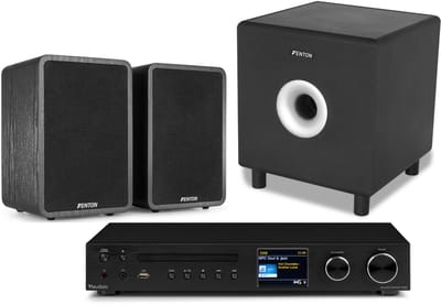 Fenton 2.1 geluidssysteem voor thuis - Set met subwoofer en 2 speakers - Bluetooth, DAB+ & FM - 200W