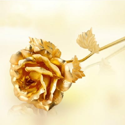 Gouden Roos - Eeuwige Bloem - Cadeau Geven - Gedoopt in Goud - 25 cm - Goud