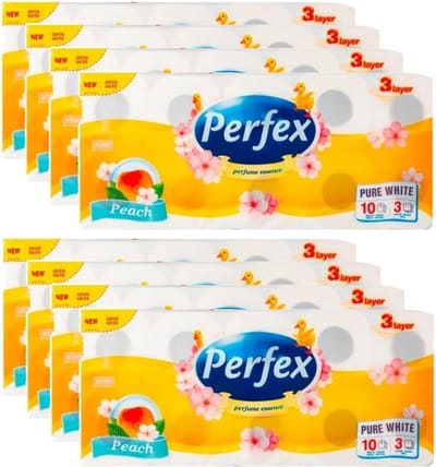 Perfex 3-laags toiletpapier - perzikgeur - hypoallergeen - 80 rollen - milieuvriendelijk