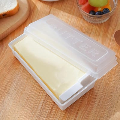 1Pc Beurrier Avec Couvercle Boîte De Conservation Du Beurre Fraîcheur Avec Coupe-Beurre Trancheuse Comptoir Boîte À Beurre Pour La Maison Boîte De Rangement De Fromage blanc