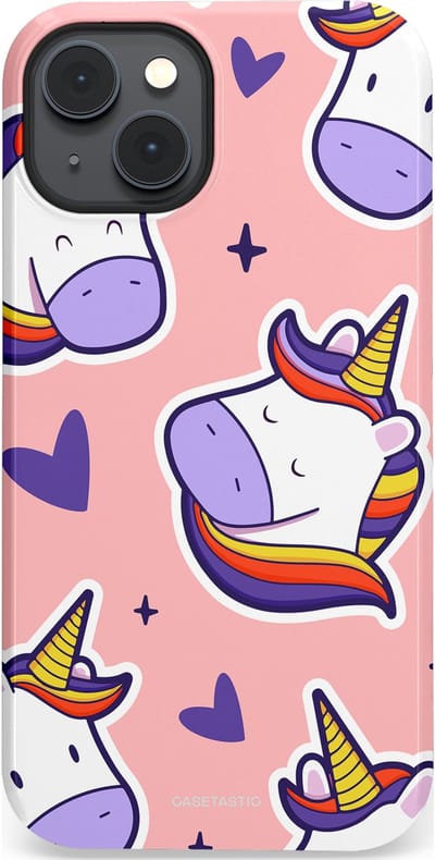 Casetastic Hoesje Geschikt voor Apple iPhone 14 Plus Magsafe - Stijlvolle Beschermende Duo-layer Case - Unicornhart