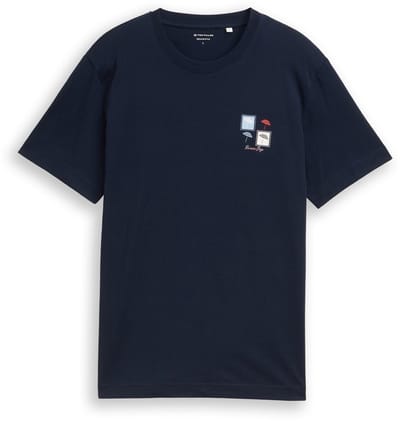 Tom Tailor - T-shirt met print - Maat XXXL - sky captain blue