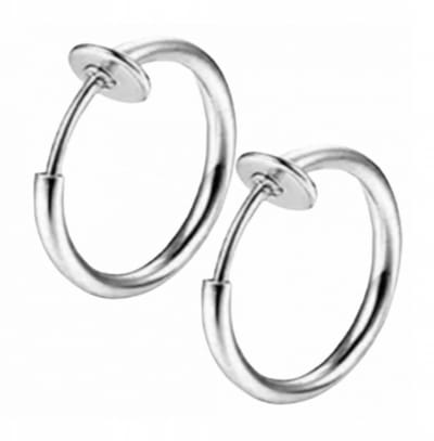 Fake Oorringen zilverkleurig 14 mm