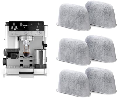 Dailygoods- Waterfilter Actieve Koolfilter - Vervangingsfilters 6 Stuks - Katoen/Kokosnoot - Compatibel met Ninja ES601/701 - Verbeterde Koffiesmaak - Koffiefilter