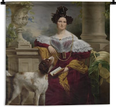 Wandkleed - Wanddoek - Portret van Alida Christina Assink - Schilderij van Jan Adam Kruseman - 120x120 cm - Wandtapijt