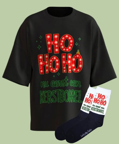 Kerstshirt - Kerstborrel Kerstcadeau - Foute kerst trui - Kerst tshirt - Gift set met kerstsokken - Grappige kerstkleding - Kerst shirt voor man en vrouw - Kerst shirt voor dames en heren - LuckyDaySocks - Maat S