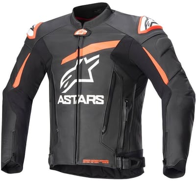 Alpinestars GP Plus V4 Leren Jas Zwart Rood Fluo Wit - Jas