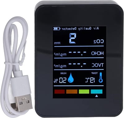 Luchtkwaliteitsmonitor voor Binnen met CO2 Detector, Digitale TVOC en HCHO Meter voor Thuis en Kantoor