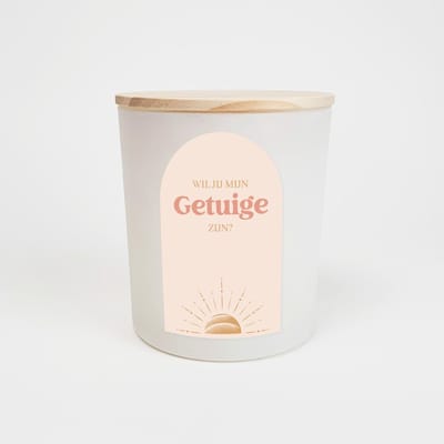 Geurkaars in glas - Getuige vragen - Wil jij mijn getuige zijn - Geurkaarsen geschenkset - Geurkaars - WIT - Boho sunrise design