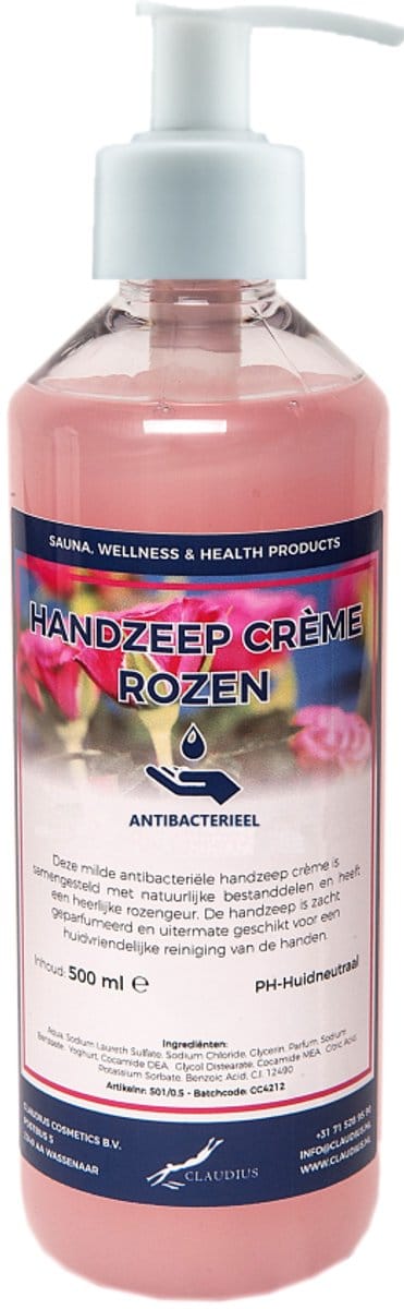 Handzeep Crème Rozen 500 ml - met gratis pomp