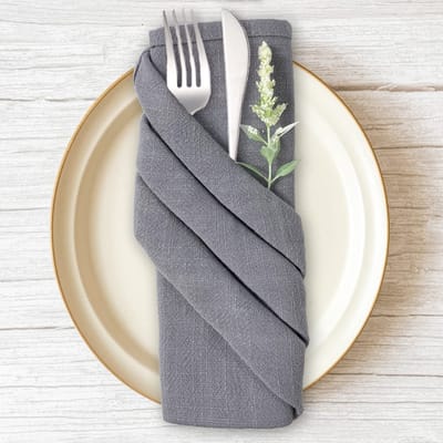 Allecto - Stoffen servetten - Herbruikbaar - 6-pack - Grijze linnen servetten - Tafeldecoratie voor bruiloft en diner - Ideaal voor feest en restau...