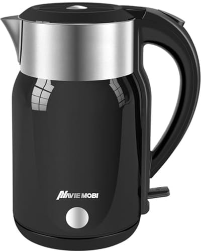 Elektrische Waterkoker RVS 1.8 Liter 2200W Snelle Kooktijd BPA-vrij Dubbele Wand 360° Basis Automatische Uitschakeling
