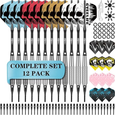 Dartpijlen Set - Soft Darts - Elektronisch Darten - Set van 12 - 15/17 gram - Zwart