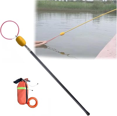 Reddingsstok - Waterpaal - Waterredding Uitrusting - Telescopisch Glasvezel - Tot 10 Meter - Blauw