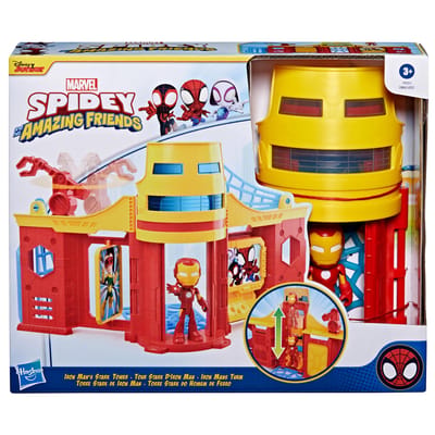 Hasbro Spidey en zijn Supervrienden - Iron Man Toren Speelset + Actiefiguur - Interactieve functies - Vanaf 3 jaar - F9351