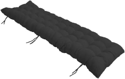 Bank Kussen - Zitkussen Buiten - Comfortabel Zitten - Met Bevestigingsbanden - 150x55cm - Zwart