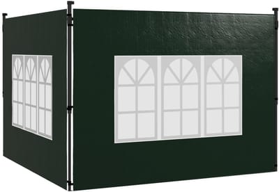 Paviljoen Zijwanden - 2 Pack - Met Venster & Waterdicht - Donkergroen