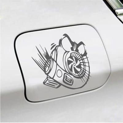 Bumpersticker - Turbo - 13 X 13 - Antraciet