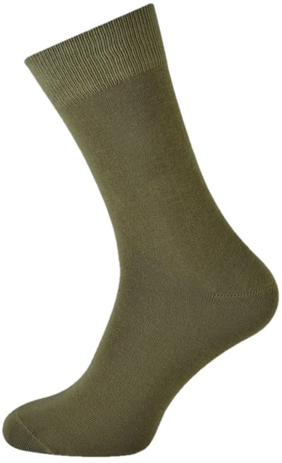 Basset - 2-Pack - Wollen Herensokken - Elastiekvrije Boord - Naadloos - Heren - groen militair - 39-43 - 6532