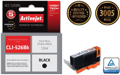 Compatibele inktcartridge Activejet ACC-526BN Zwart