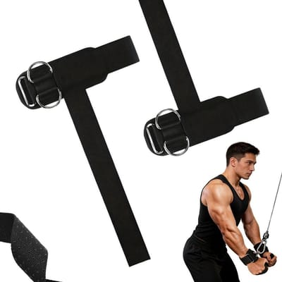 Gewichtheffen Straps met D-ringgesp en Polssteun voor Veiligheid tijdens Kabeltraining en Fitness