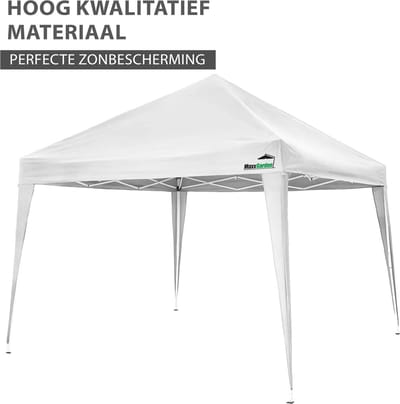 Vouwpaviljoen - 3x3m - Opvouwbaar incl. tas - vouwpaviljoen, tuintent, partytent, festivaltent - Wit