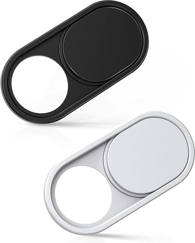 Webcam Cover voor Laptop, MacBook, iMac, iPad en iPhone - Beveiliging voor Webcamera's, Privacybescherming en Eenvoudige Installatie [1 Zwart + 1 Wit]
