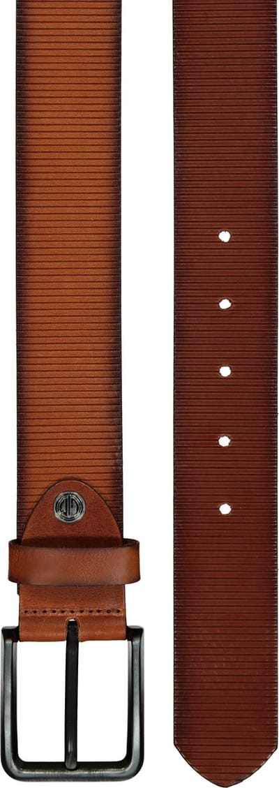 LINDENMANN leren heren riem - cognac