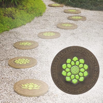 Decoratieve Stapsteen - Tuinpad Tegel - Pad Aanleggen - Lotuspatroon Design - 325 cm Diameter