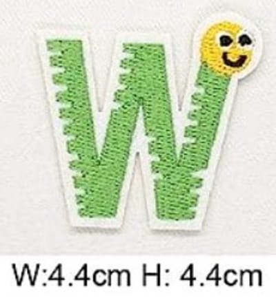Strijk Embleem Alfabet Patch - Letter W - Dieren - 4,4 x 4,4 cm - Letters Stof Applicatie - Geborduurd - Strijkletters - Patches - Iron On